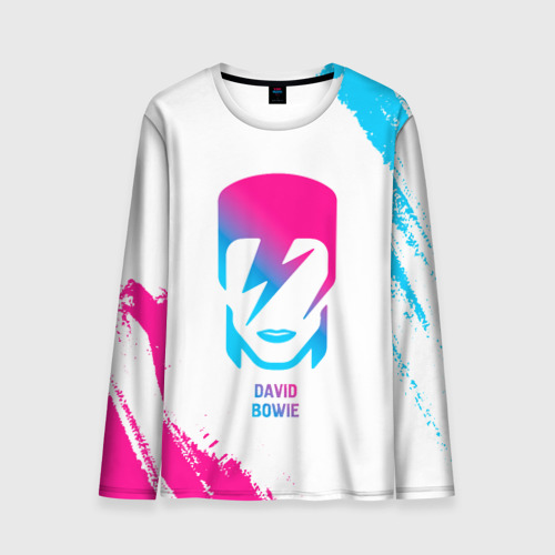 Мужской лонгслив 3D David Bowie neon gradient style, цвет 3D печать