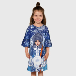 Детское платье 3D Снегурочка внучка Деда мороза - фото 2