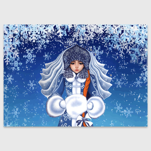 Поздравительная открытка с принтом Снегурочка внучка Деда мороза, вид спереди №1