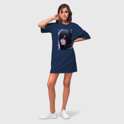 Платье-футболка хлопок Девочка-Эмо от нейросети  - фото 2