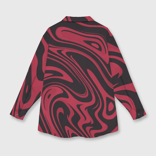 Мужская рубашка oversize 3D с принтом Абстракция тёмно-красный, вид сзади #1