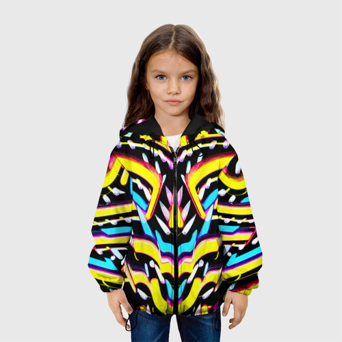 Детская куртка 3D с принтом Abstract mirrow pattern - neural network, вид сбоку #3