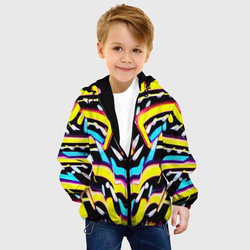 Детская куртка 3D с принтом Abstract mirrow pattern - neural network, фото на моделе #1