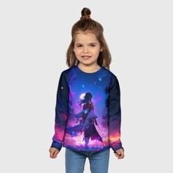 Детский лонгслив 3D Шогун Райден - Геншин Импакт - фото 2