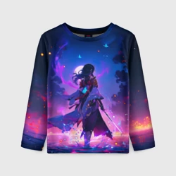 Детский лонгслив 3D Шогун Райден - Геншин Импакт