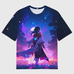 Мужская футболка oversize 3D Шогун Райден - Геншин Импакт