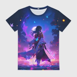 Женская футболка 3D Шогун Райден - Геншин Импакт