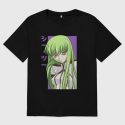 Женская футболка хлопок Oversize СС Код Гиас