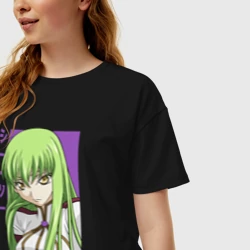 Женская футболка хлопок Oversize СС Код Гиас - фото 2