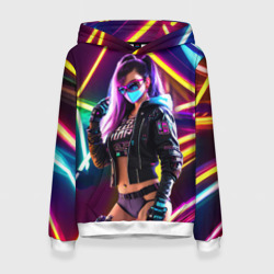 Женская толстовка 3D Cool girl - cyberpunk - neon glow