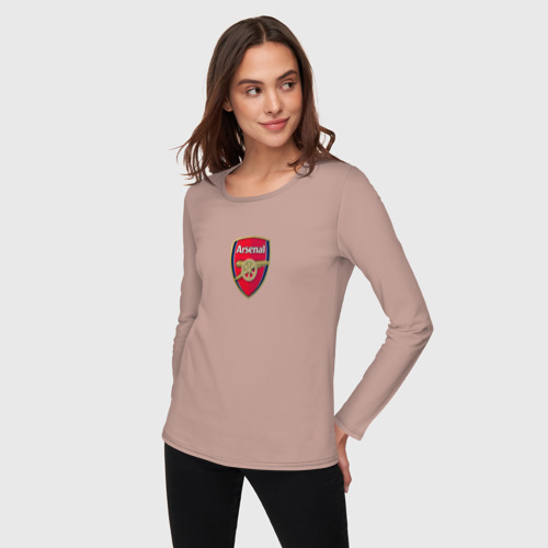 Женский лонгслив хлопок Arsenal fc sport club, цвет пыльно-розовый - фото 3