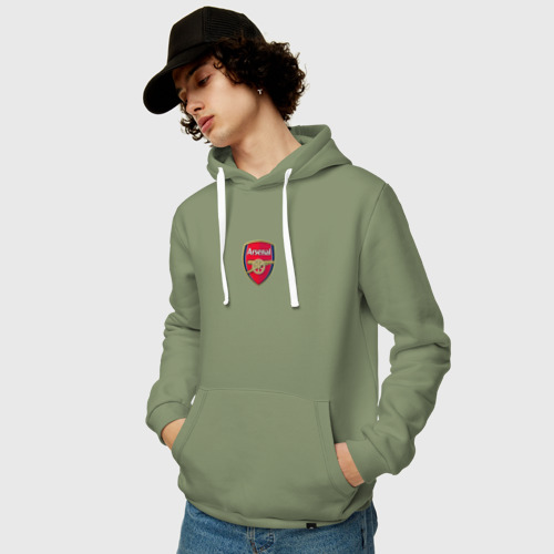 Мужская толстовка хлопок Arsenal fc sport club, цвет авокадо - фото 3