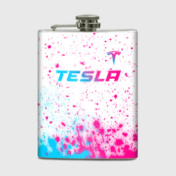 Фляга Tesla neon gradient style: символ сверху