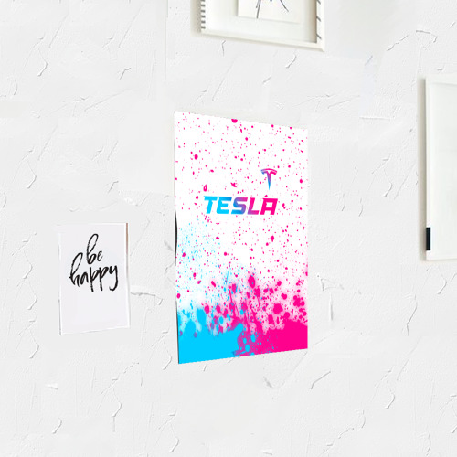 Постер Tesla neon gradient style: символ сверху - фото 3