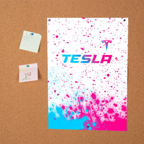 Постер Tesla neon gradient style: символ сверху - фото 2