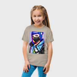 Детская футболка хлопок Красивая девчонка в маске - нейросеть - фото 2