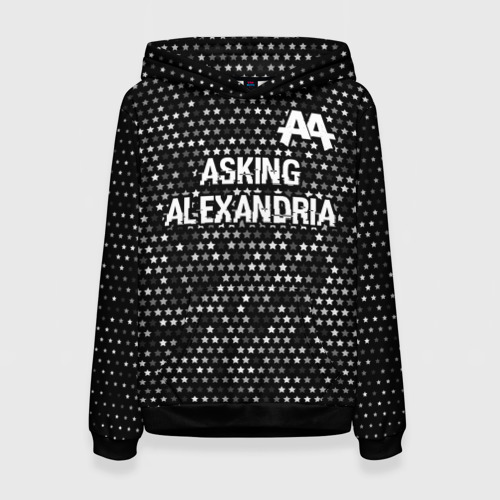 Женская толстовка 3D Asking Alexandria glitch на темном фоне: символ сверху, цвет 3D печать