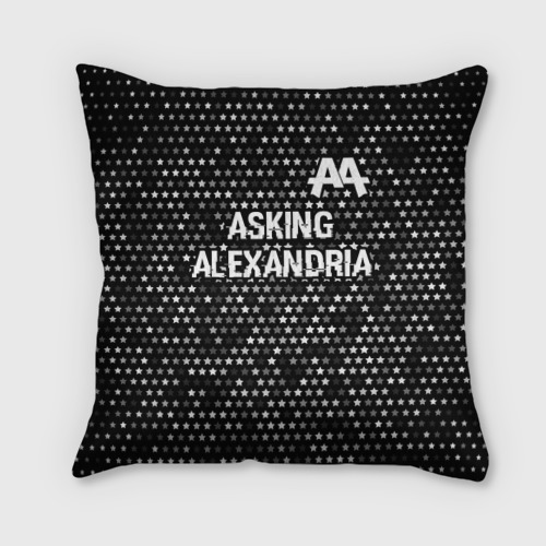 Подушка 3D Asking Alexandria glitch на темном фоне: символ сверху