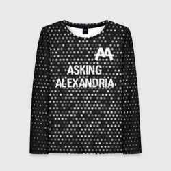Женский лонгслив 3D Asking Alexandria glitch на темном фоне: символ сверху
