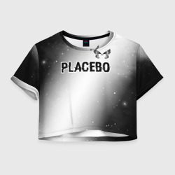 Женская футболка Crop-top 3D Placebo glitch на светлом фоне: символ сверху