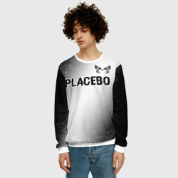 Мужской свитшот 3D Placebo glitch на светлом фоне: символ сверху - фото 2