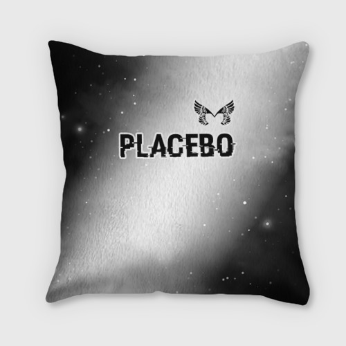 Подушка 3D Placebo glitch на светлом фоне: символ сверху