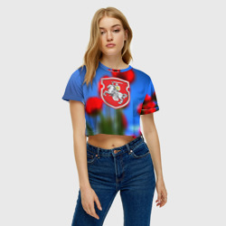 Женская футболка Crop-top 3D  Belarus summer - фото 2