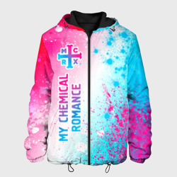 Мужская куртка 3D My Chemical Romance neon gradient style: по-вертикали