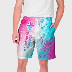 Мужские шорты 3D My Chemical Romance neon gradient style: по-вертикали