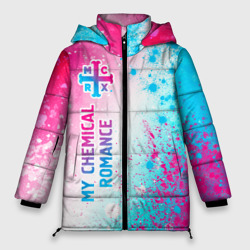 Женская зимняя куртка Oversize My Chemical Romance neon gradient style: по-вертикали
