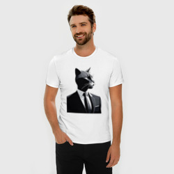 Мужская футболка хлопок Slim Бизнес-кот - фото 2