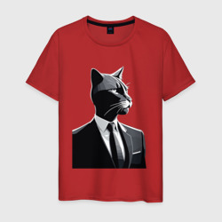Мужская футболка хлопок Бизнес-кот