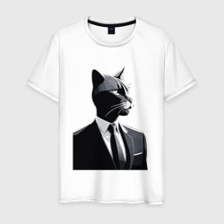 Бизнес-кот – Мужская футболка хлопок с принтом купить со скидкой в -20%