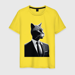 Мужская футболка хлопок Бизнес-кот