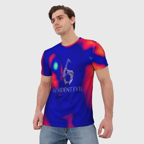 Мужская футболка 3D с принтом Обитель зла 6 Раккун сити, фото на моделе #1