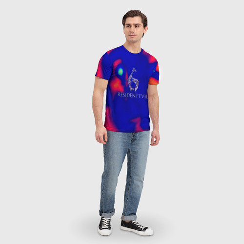 Мужская футболка 3D с принтом Обитель зла 6 Раккун сити, вид сбоку #3