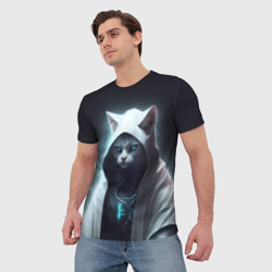 Мужская футболка 3D Инопланетный кот - фото 2