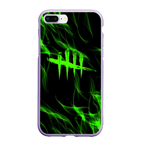 Чехол для iPhone 7Plus/8 Plus матовый Dead by Daylight green flame, цвет светло-сиреневый