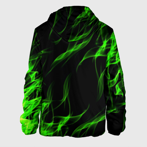 Мужская куртка 3D Dead by Daylight green flame, цвет 3D печать - фото 2