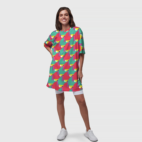 Платье-футболка 3D Ракетки для настольного тенниса, цвет 3D печать - фото 5