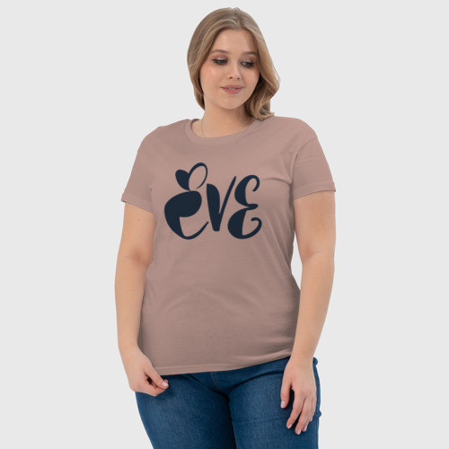 Женская футболка хлопок Ева  женское имя, цвет пыльно-розовый - фото 6