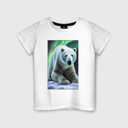 Детская футболка хлопок Полярный медведь на снегу