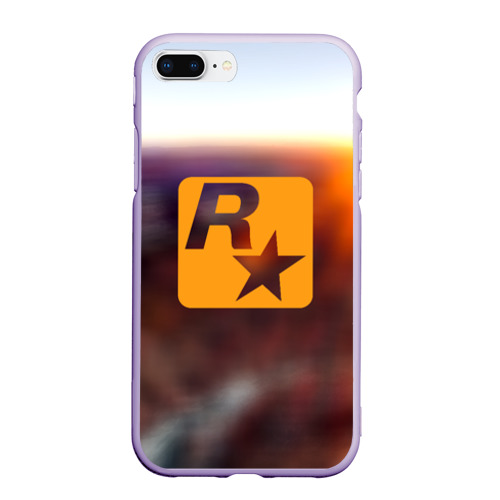 Чехол для iPhone 7Plus/8 Plus матовый Grand Theft Auto rockstar game, цвет светло-сиреневый