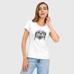 Женская футболка хлопок Slim Гордый медоед - фото 2