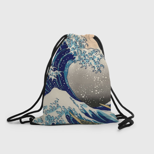 Рюкзак-мешок с принтом Великая волна от Канагава, вид спереди №1