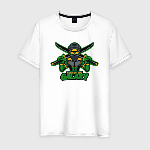 Мужская футболка из хлопка с принтом Ninja of the galaxy, вид спереди №1