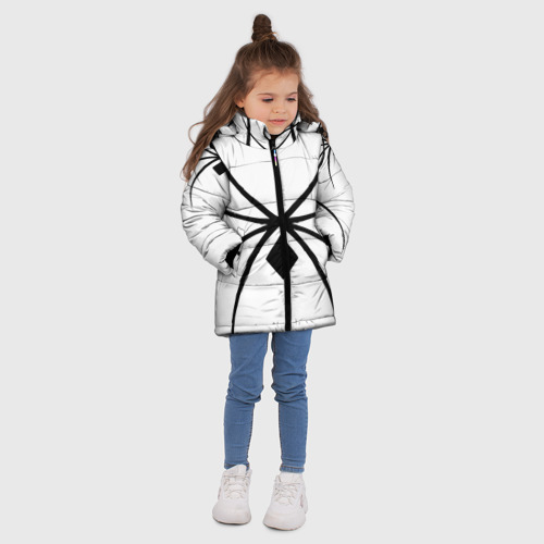 Зимняя куртка для девочек 3D Пауки узор, цвет черный - фото 5