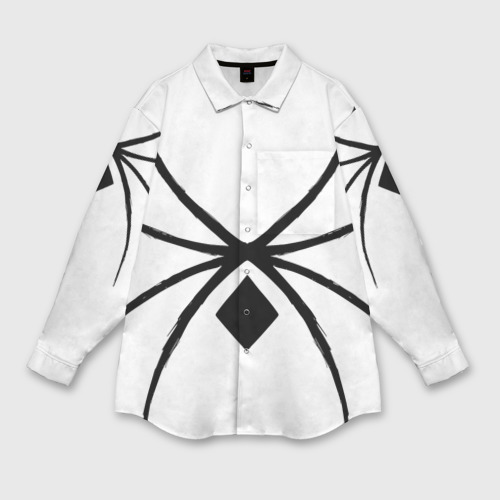 Женская рубашка oversize 3D с принтом Пауки узор, вид спереди #2