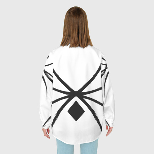 Женская рубашка oversize 3D с принтом Пауки узор, вид сзади #2