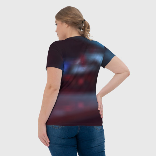 Женская футболка 3D с принтом Chevrolet sport auto brend, вид сзади #2